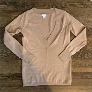 Club Monaco Tan Cashmere V Neck Sweater XS